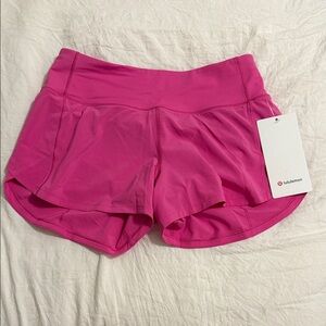 NWT Lululemon athletica Women’s Speed Up Mid Rise Lined Shorts 4” in Sonic Pink